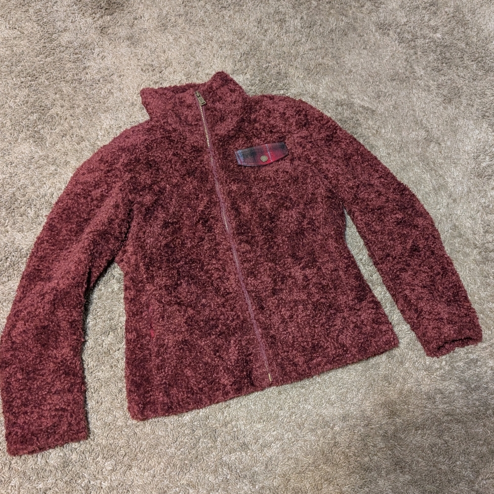 Vintage Pendleton Fleece Jacket S Gorpcore T Snap Full Zip Red Womens Outdoor